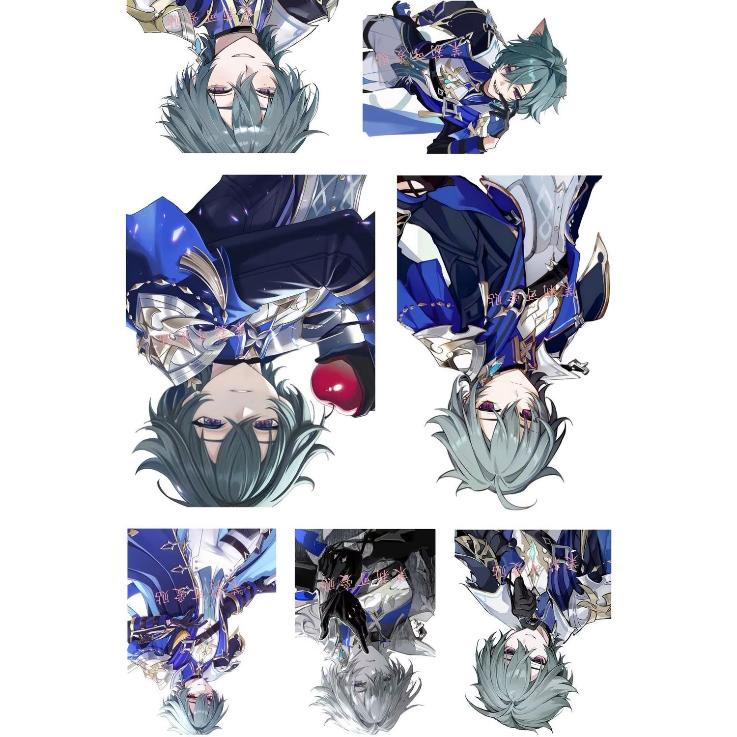 Laptop Original Accessories - 7 szt./zestaw Anime Genshin Impact Lohen