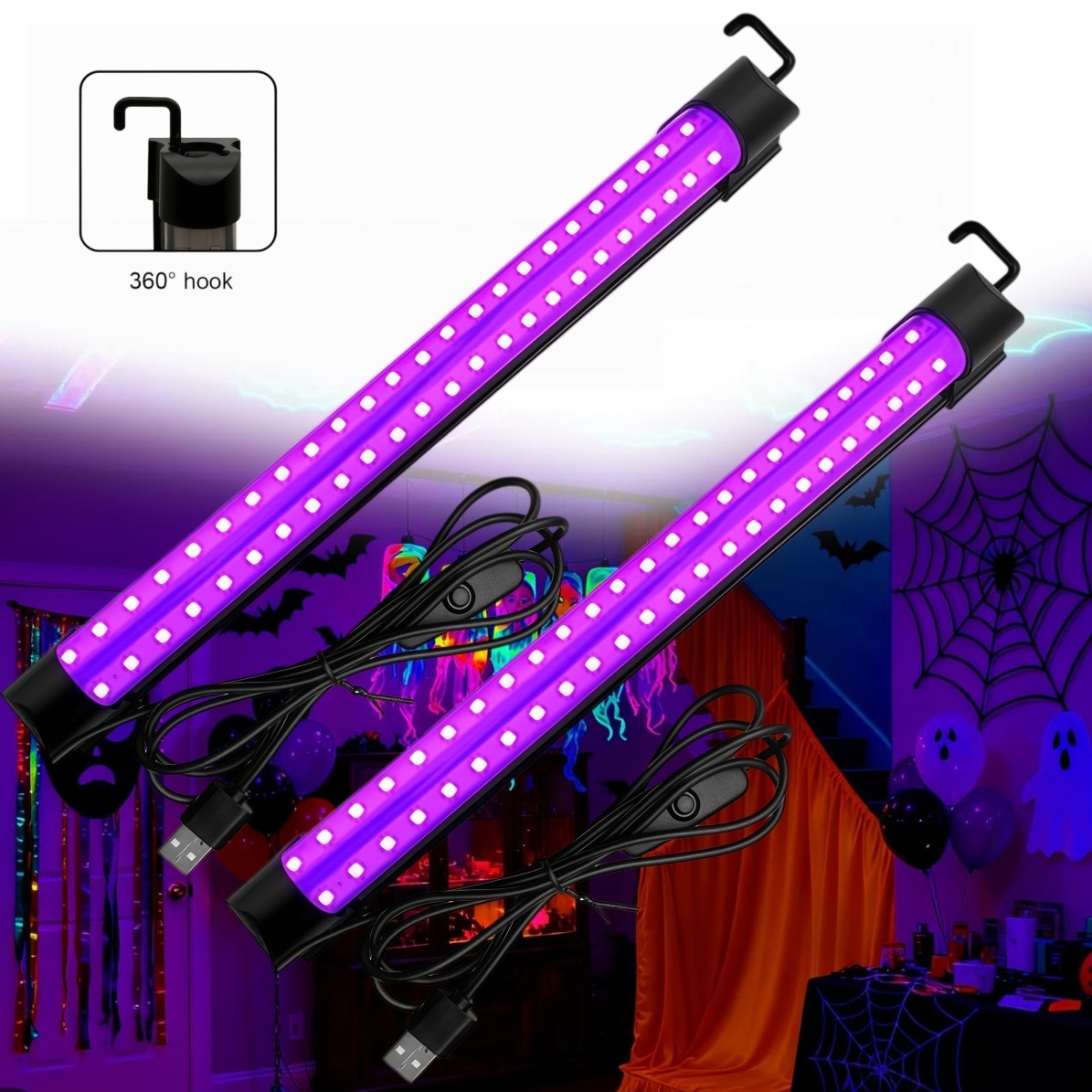 Usb Hub - Lampa UV LED z czarnym światłem,