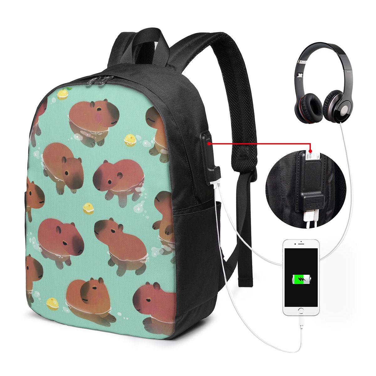 Plecak z motywem kapibary, tor – Laptop Bag recenzja i cena