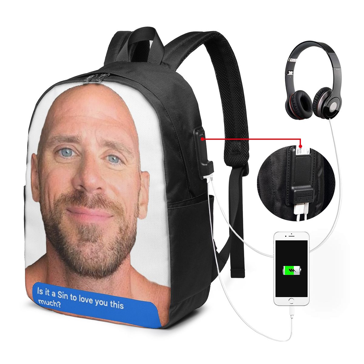 Plecak Johnny Sins z motywem f – Laptop Bag recenzja i cena