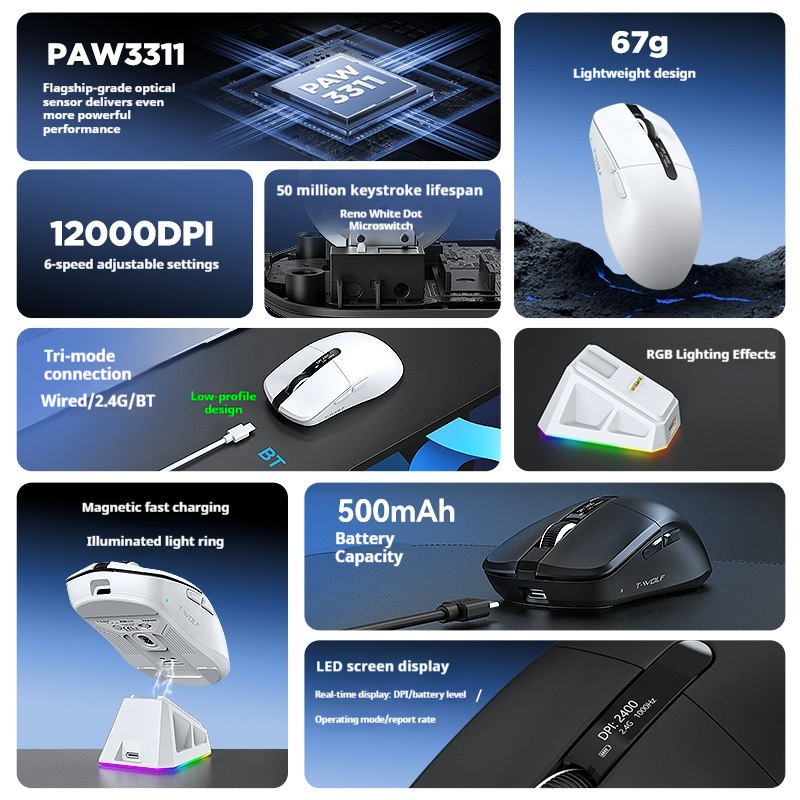 T-Wolf X12 – bezprzewodowa mys – Laptop Mouse recenzja i cena
