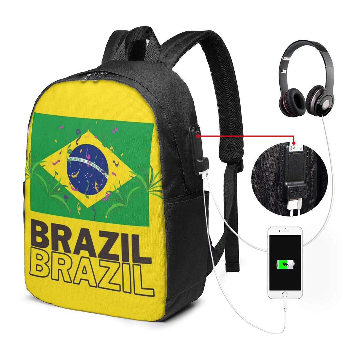 Plecak z flagą Brazylii, torba – Laptop Bag recenzja i cena